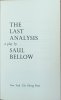 Saul Bellow • The Last Analysis